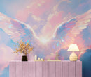 Angel Wings Over Clouds Wallpaper Mural.