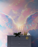 Angel Wings Over Clouds Wallpaper Mural.