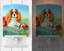 Cavalier Spaniel Momma's Love Ceramic Night Light Compact, UL-Certified, Ideal for Bedroom, Bathroom, Nursery, Hallway, Kitchen, 6x4x3, Multicolor