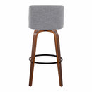 Toriano - Mid Century Modern Fixed Height Barstool Swivel And Round Footrest (Set of 2) by HouseOfZazla