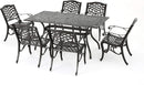 Ravenna 6-Person Metal Patio Dining Set with Rectangular Table by HouseOfZazla