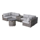 Wicker Outdoor Lounge Set With Cushions And Fire Pit by HouseOfZazla