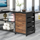 L-Shaped Computer Desk With Drawers And Shelves, Workstation For Home Office by HouseOfZazla