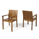 7 Pieces Acacia Wood Outdoor Dining Set – Modern Style by HouseOfZazla