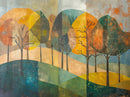 Colorful Abstract Tree Painting Wallpaper Mural.