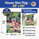 Chinese Crested on the Patio House Flag 28x40 Porch Sleeve Pole Decorative Outside Yard Banner Artwork Wall Hanging, Polyester
