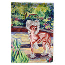 Chinese Crested on the Patio House Flag 28x40 Porch Sleeve Pole Decorative Outside Yard Banner Artwork Wall Hanging, Polyester