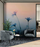 Morning Dew Misty Flower Wallpaper Mural.