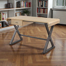 Danton - Aluminum Top Grain Leather Rectangular Writing Desk - Gold by HouseOfZazla