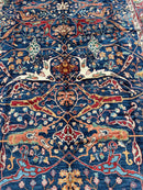 Hand-Knotted Afghani Bidjar Ghazni Wool Rug – 6'7" x 9'10" – Elegant Floral Design