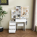 Modern Vanity Desk With 3 LED Lighting Modes, 4 Drawers by HouseOfZazla