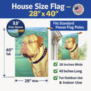 Dogue de Bordeaux House Flag 28x40 Porch Sleeve Pole Decorative Outside Yard Banner Artwork Wall Hanging, Polyester