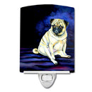 Fawn Pug Penny for your thoughts Ceramic Night Light Compact, UL-Certified, Ideal for Bedroom, Bathroom, Nursery, Hallway, Kitchen, 6x4x3, Multicolor