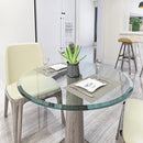 32" Inch Round Tempered Glass Table Top Clear Glass 1/2" Inch Thick Beveled Polished Edge