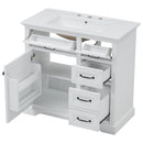 36" Bathroom Vanity With Sink, 2 Tip-Out Drawers, Soft Close Hinges by HouseOfZazla