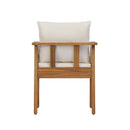 7-Piece Acacia Wood Outdoor Dining Set with Cream Cushions and Natural Wicker by HouseOfZazla