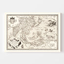 Vintage Map of India, Japan, China & Indonesia 1570