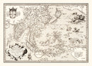 Vintage Map of India, Japan, China & Indonesia 1570