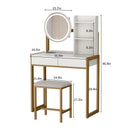 Small Vanity Desk with Mirror and Lights