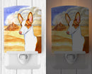 Ibizan Hound Ceramic Night Light Compact, UL-Certified, Ideal for Bedroom, Bathroom, Nursery, Hallway, Kitchen, 6x4x3, Multicolor