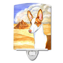 Ibizan Hound Ceramic Night Light Compact, UL-Certified, Ideal for Bedroom, Bathroom, Nursery, Hallway, Kitchen, 6x4x3, Multicolor