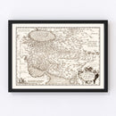 Vintage Map of Persian Empire, 1570