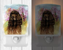 Field Spaniel Ceramic Night Light Compact, UL-Certified, Ideal for Bedroom, Bathroom, Nursery, Hallway, Kitchen, 6x4x3, Multicolor