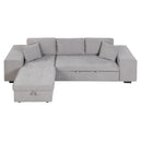 Modern L-Shape 3 Seat Reversible Sectional Couch, Pull Out Sleeper Sofa With Storage Chaise And 2 Stools For Living Room Furniture Set by Unique Piece Furniture