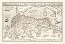 Vintage Map of North Africa & the Mediterranean Sea, 1570