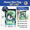 Japanese Chin in Momma's Chair House Flag 28x40 Porch Sleeve Pole Decorative Outside Yard Banner Artwork Wall Hanging, Polyester