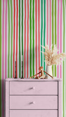 Color Vertical Stripes Pattern Wallpaper Mural.