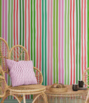 Color Vertical Stripes Pattern Wallpaper Mural.