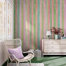 Color Vertical Stripes Pattern Wallpaper Mural.