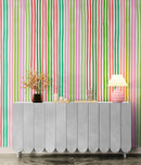 Color Vertical Stripes Pattern Wallpaper Mural.