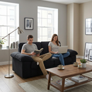 Black Velvet Compact Sofa with Hidden Storage