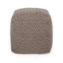 Amuleto - Hand Loomed Cotton Pouf - Dark Gray / Brown by HouseOfZazla