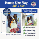 Papillon Yellow Butterfly House Flag 28x40 Porch Sleeve Pole Decorative Outside Yard Banner Artwork Wall Hanging, Polyester