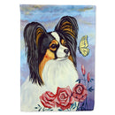 Papillon Yellow Butterfly House Flag 28x40 Porch Sleeve Pole Decorative Outside Yard Banner Artwork Wall Hanging, Polyester
