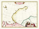 Vintage Map of Nova Zembla, 1665