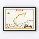 Vintage Map of Nova Zembla, 1665