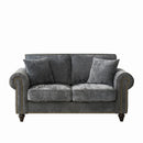 2 Seater Sofa With Rolled Arms, Tufted Upholstered Couch by Unique Piece Furniture