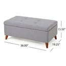 Kinetics Upholstered Storage Ottoman With Lift-Top And Button Tufted Seat - Light Gray by HouseOfZazla