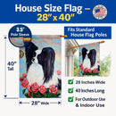 Papillon Black and White House Flag 28x40 Porch Sleeve Pole Decorative Outside Yard Banner Artwork Wall Hanging, Polyester