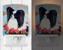 Papillon Black and White Ceramic Night Light Compact, UL-Certified, Ideal for Bedroom, Bathroom, Nursery, Hallway, Kitchen, 6x4x3, Multicolor