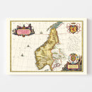 Vintage Map of Norway 1665