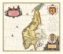 Vintage Map of Norway 1665