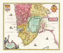 Vintage Map of Norway 1665