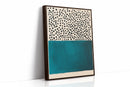 Teal Block and Ink Dots