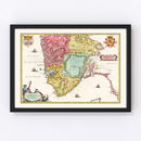 Vintage Map of Norway 1665
