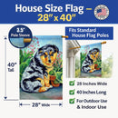 Australian Shepherd Puppy House Flag 28x40 Porch Sleeve Pole Decorative Outside Yard Banner Artwork Wall Hanging, Polyester